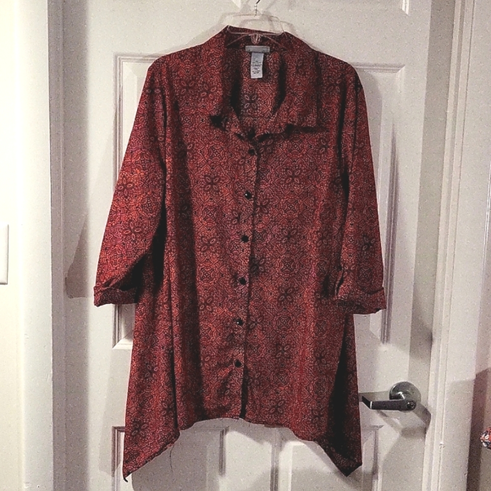 Catherine's multicolored 3/5 sleeve blouse  2X